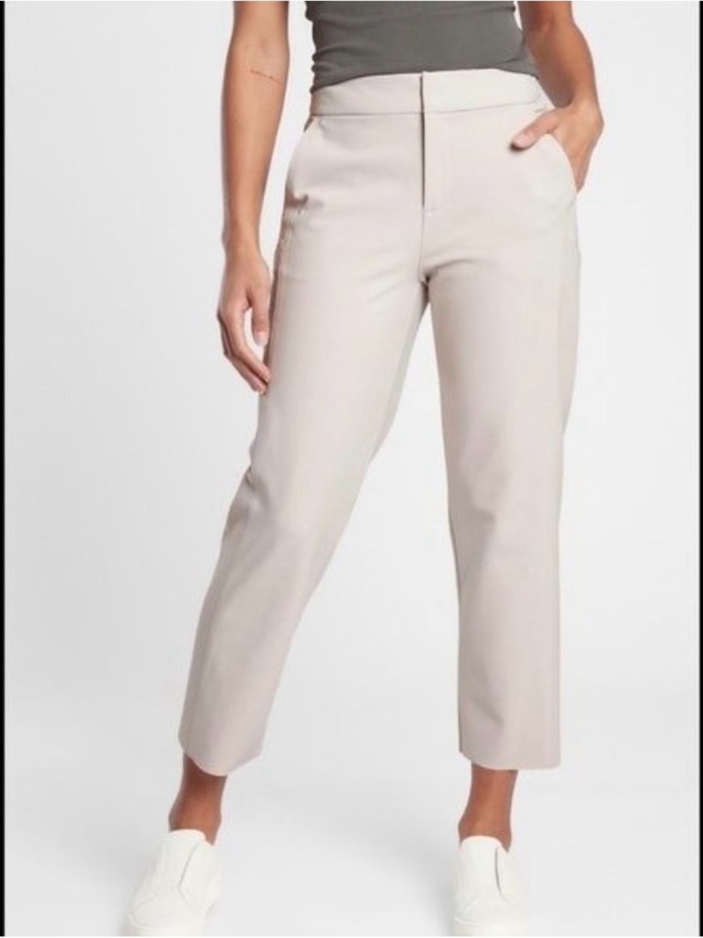 Athleta Stellar Straight Crop Pant Beige Women’s Plus 26